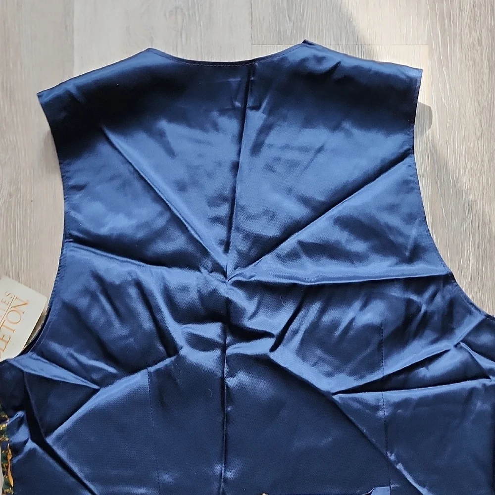 NWT Vintage Women Pendleton Sophisticated Baroque Patterned Eqestrian Vest Sz 16 - Picture 8 of 9